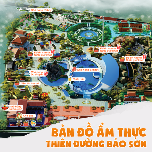 Bản đồ ẩm thực của công viên Thiên Đường Bảo Sơn